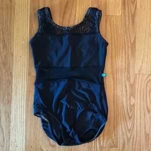 Lucky Leo Mesh Spice Leotard in black